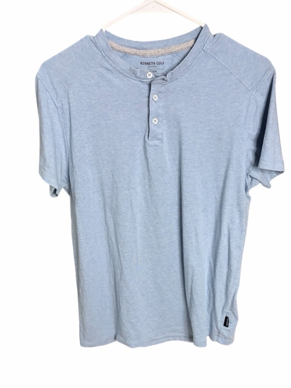 Kenneth Cole Pale Blue Short Sleeve Henley